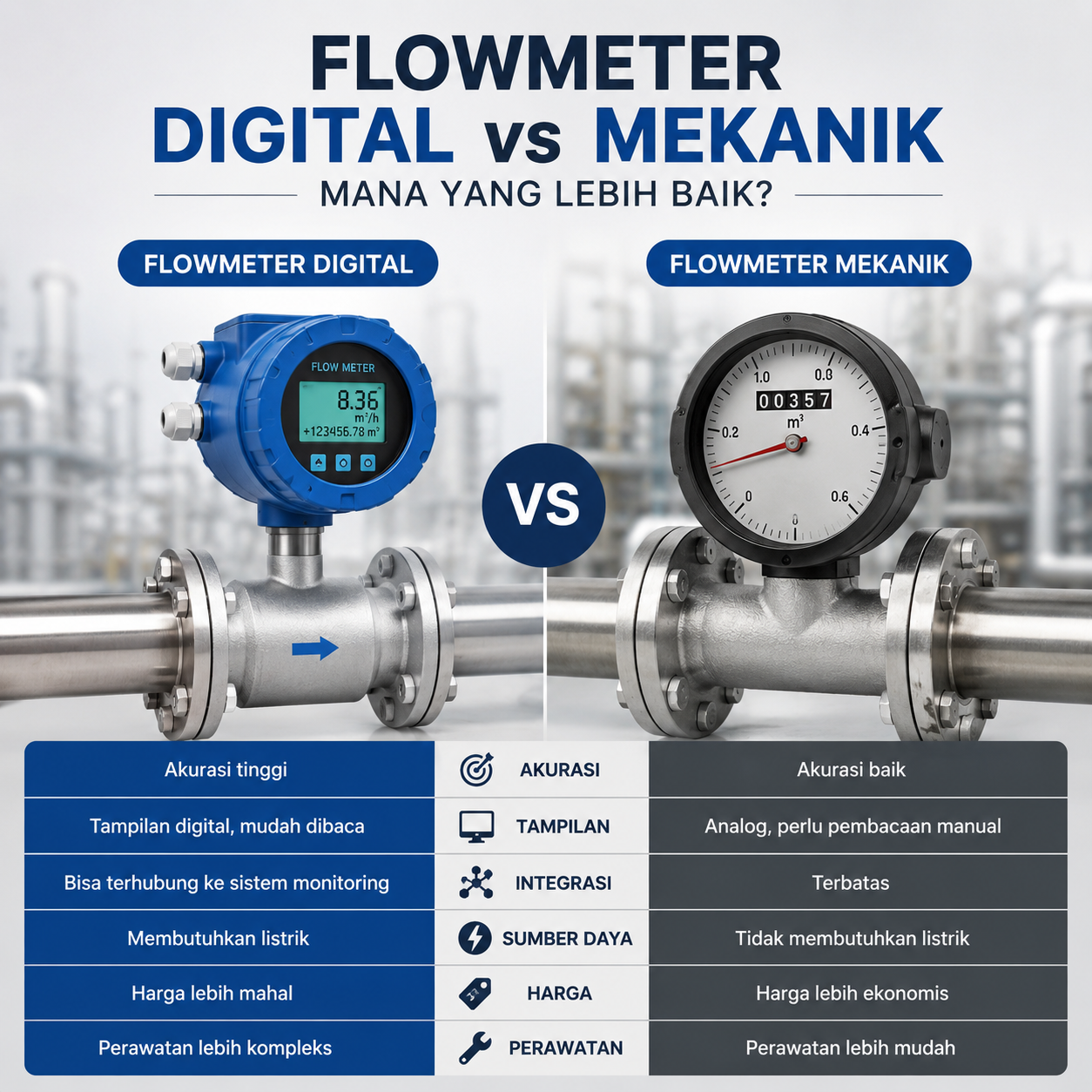 perbedaan flowmeter digital dan mekanik