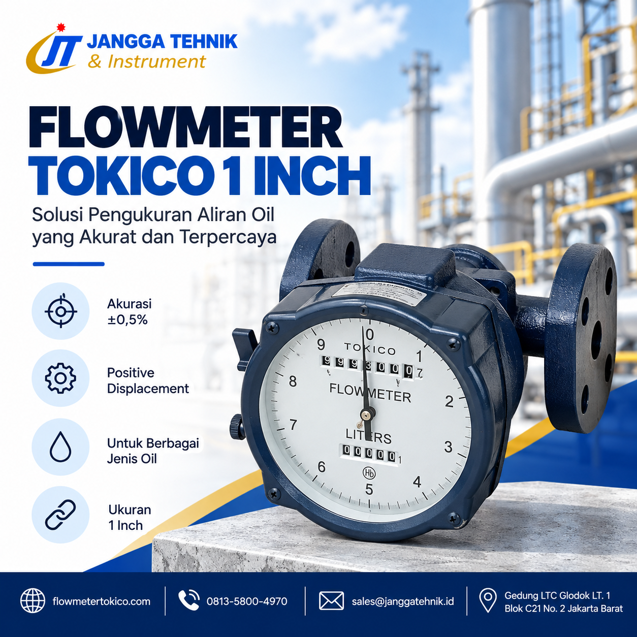 Flowmeter Tokico 1 Inch untuk pengukuran oil dengan sistem positive displacement