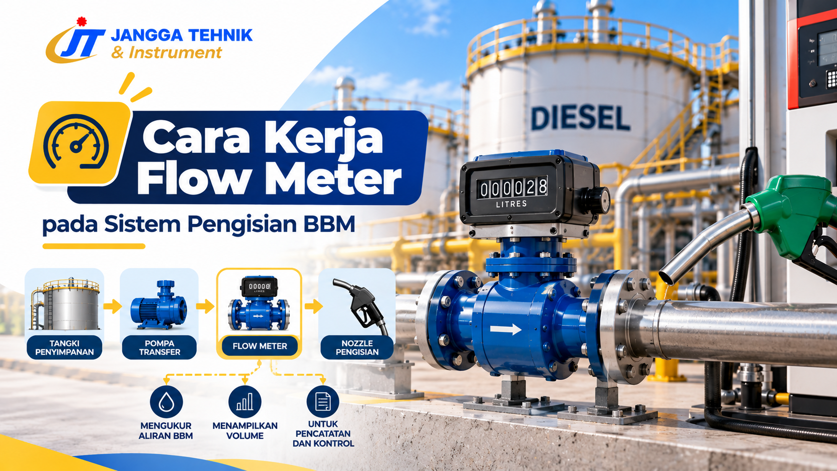 Flow meter pada sistem pengisian BBM untuk mengukur aliran solar